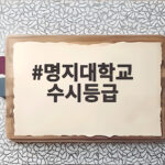 명지대학교 수시등급