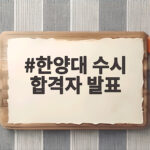 2027 한양대 수시 합격자 발표일과 확인법 한양대 수시 합격자 발표