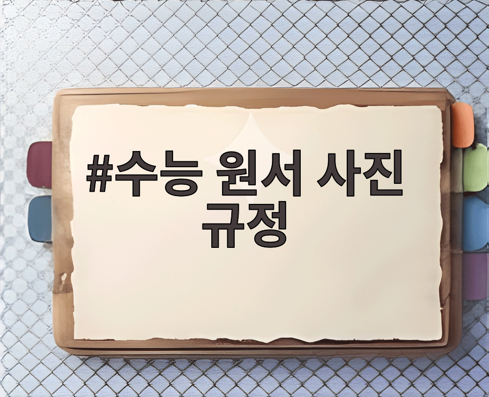 수능 원서 사진 규정