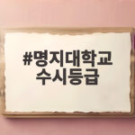 명지대학교 수시등급 2027 입결 명지대학교 수시등급
