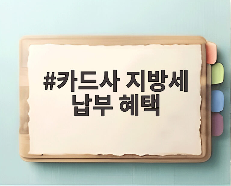 카드사 지방세 납부 혜택