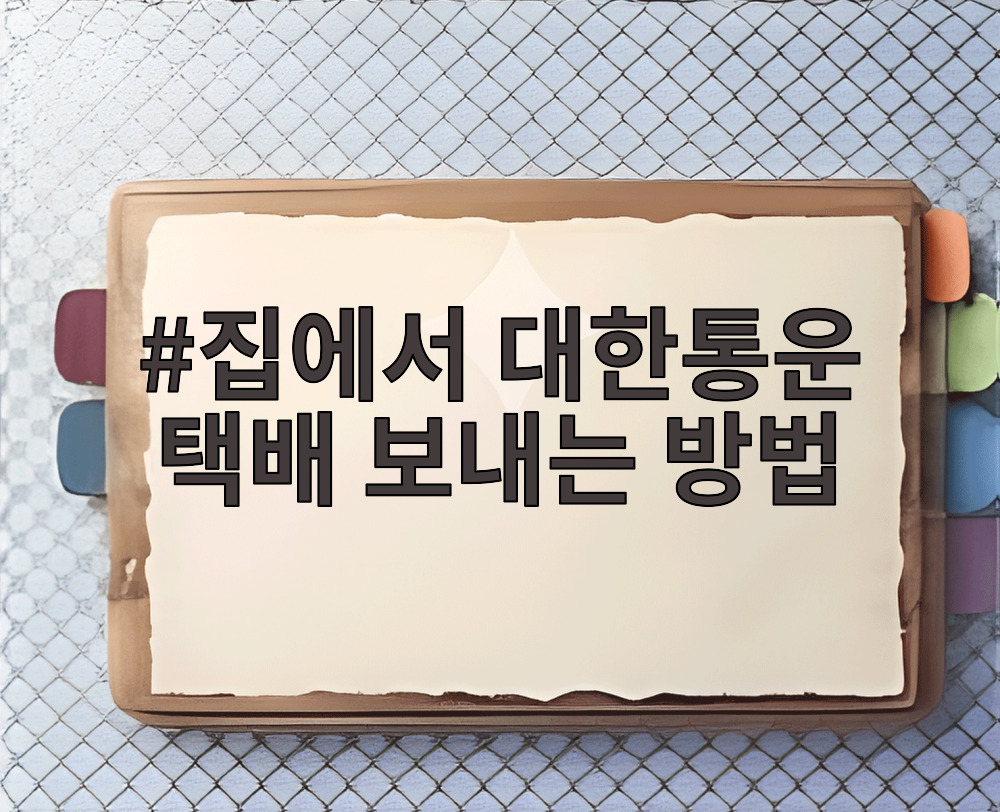 집에서 대한통운 택배 보내는 방법