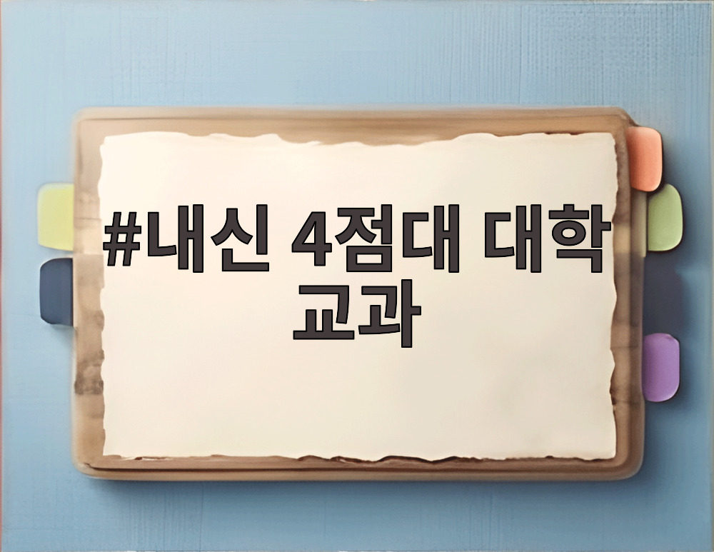 내신 4점대 대학 교과