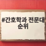 간호학과 전문대 순위 2027 입시 준비 간호학과 전문대 순위