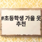 초등학생 가을 옷 추천 등교룩 활용법 초등학생 가을 옷 추천