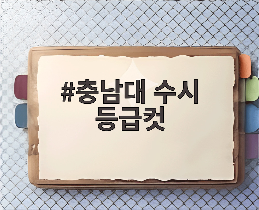 충남대 수시 등급컷 전형별 합격선 분석 자료