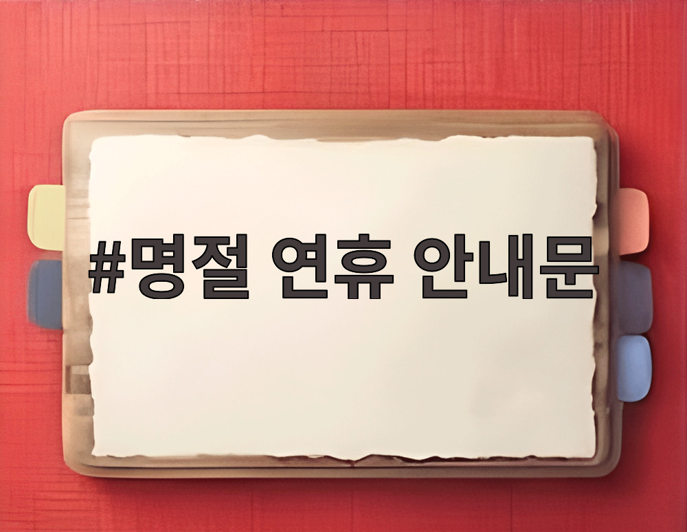 명절 연휴 안내문