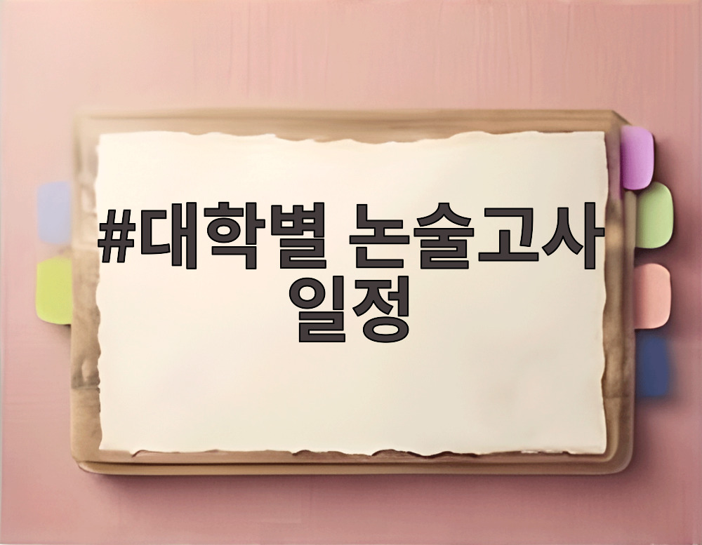 대학별 논술고사 일정