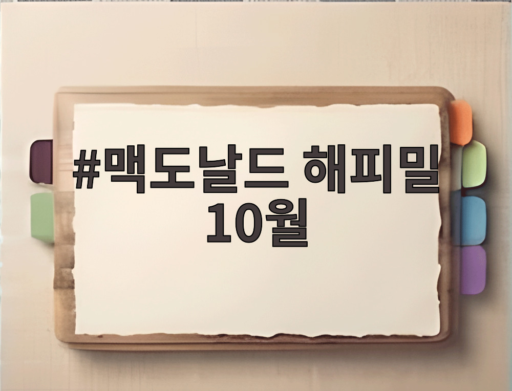 맥도날드 해피밀 10월