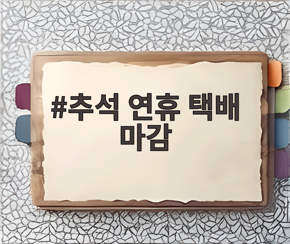 추석 연휴 택배 마감