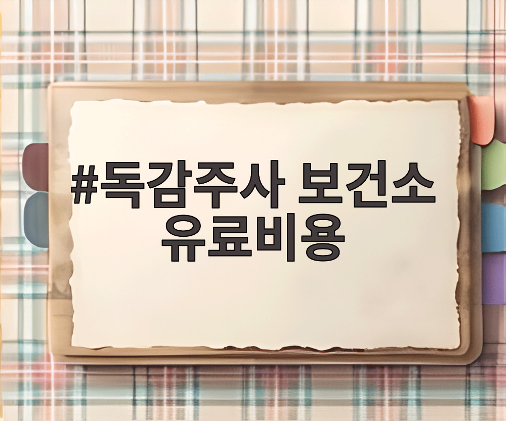 독감주사 보건소 유료비용