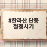 한라산 단풍 절정시기 놓치지 않는 완벽한 탐방 일정 공개 한라산 단풍 절정시기