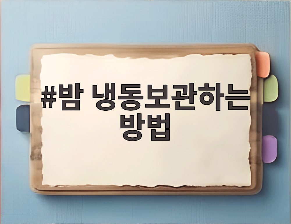 밤 냉동보관하는 방법