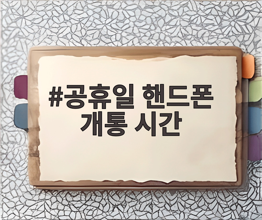 공휴일 핸드폰 개통 시간