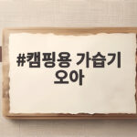 캠핑용 가습기 오아