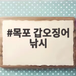 목포 갑오징어 낚시 가을 시작은 이 포인트에서 잡아보세요 목포 갑오징어 낚시