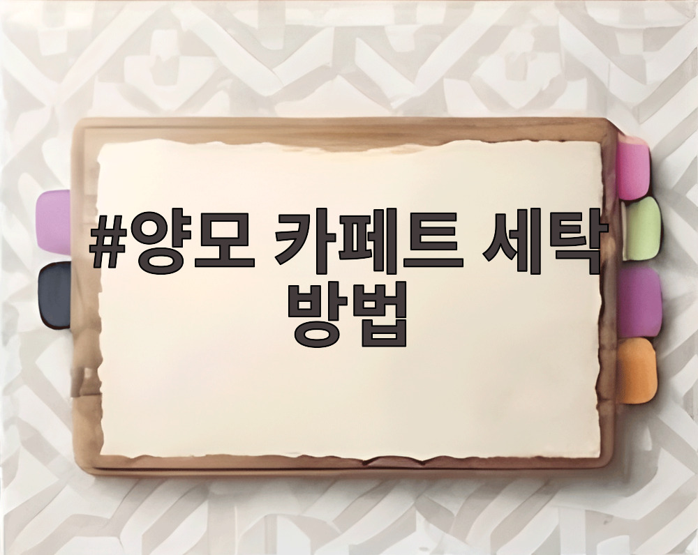 양모 카페트 세탁 방법