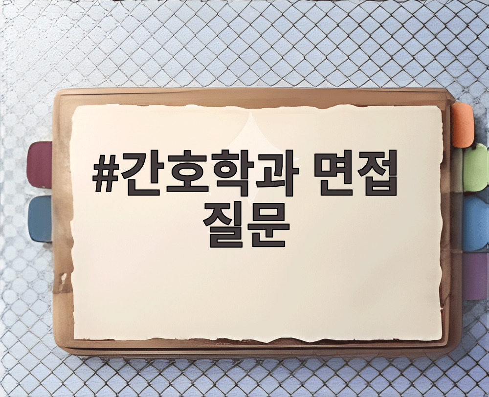간호학과 면접 질문
