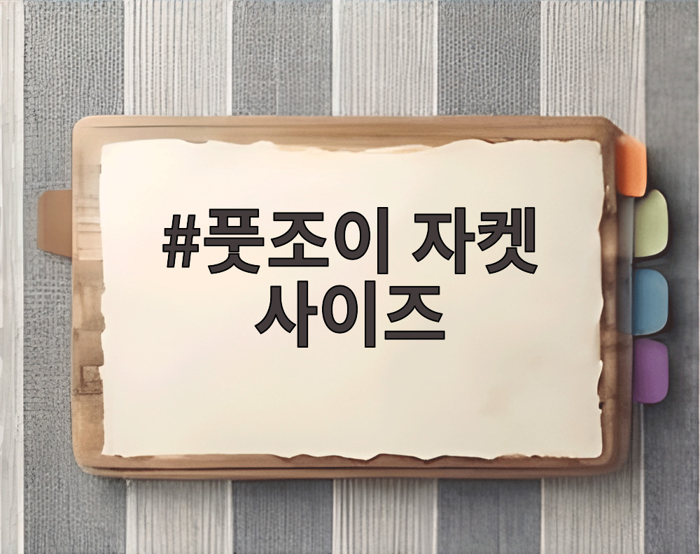 풋조이 자켓 사이즈