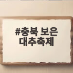 충북 보은 대추축제 20주년 일정과 공연 총정리 충북 보은 대추축제