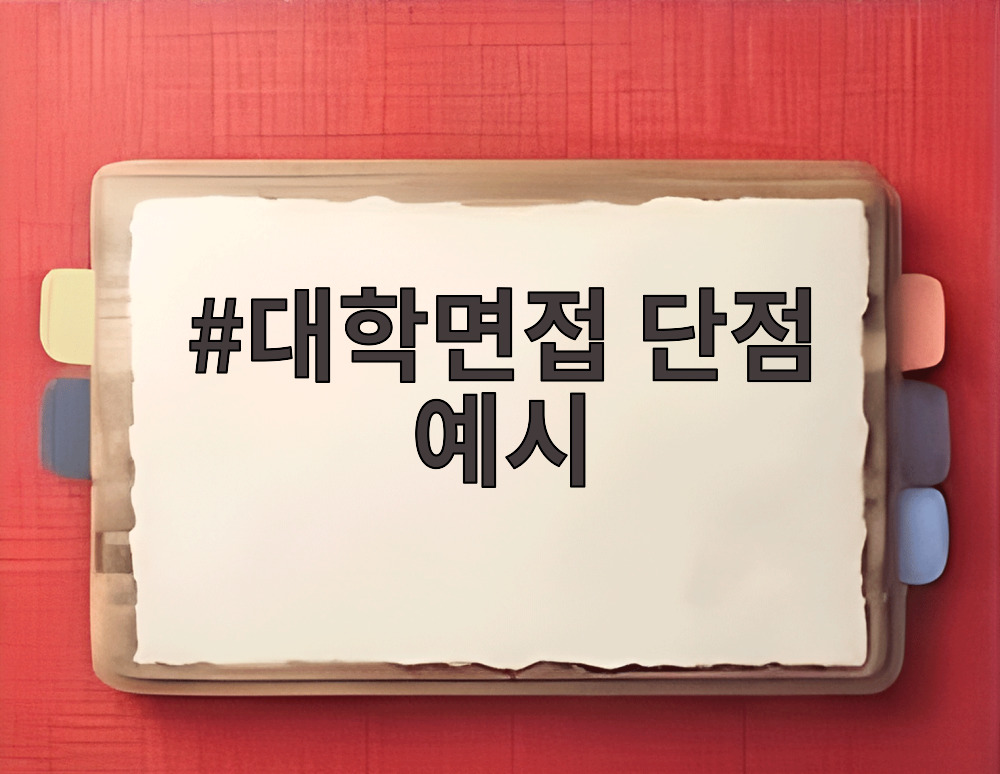 대학면접 단점 예시