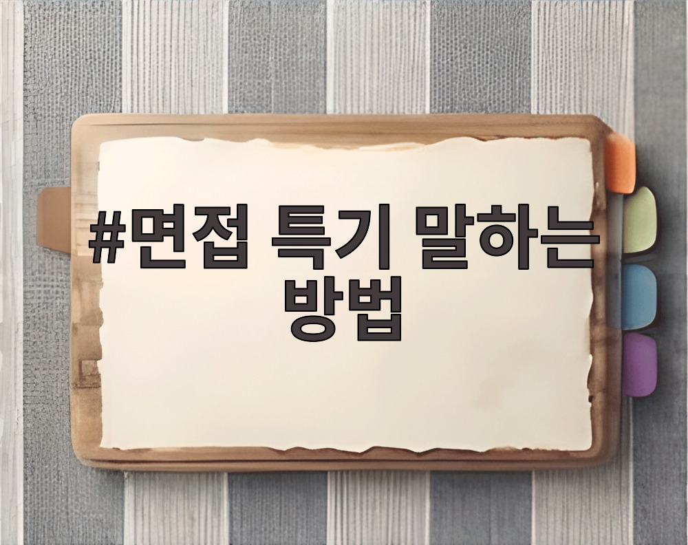 면접 특기 말하는 방법