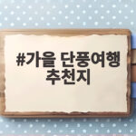 가을 단풍여행 추천지 시기별로 정리한 올해 단풍 명소 가을 단풍여행 추천지