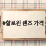 할로윈 렌즈 가격
