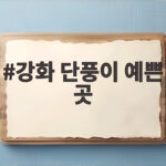 강화 단풍이 예쁜 곳에서 가을 정취를 만끽하는 법 강화 단풍이 예쁜 곳