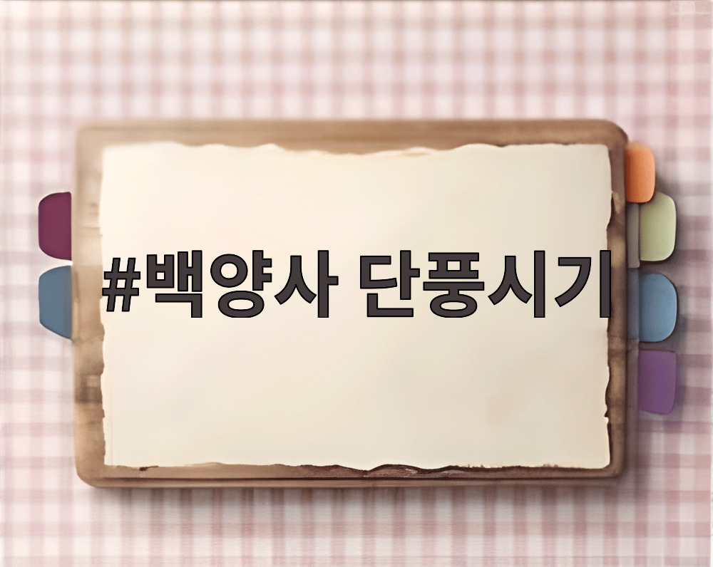 백양사 단풍시기