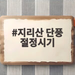 지리산 단풍 절정시기