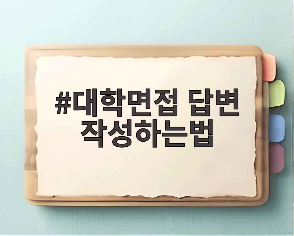 대학면접 답변 작성하는법