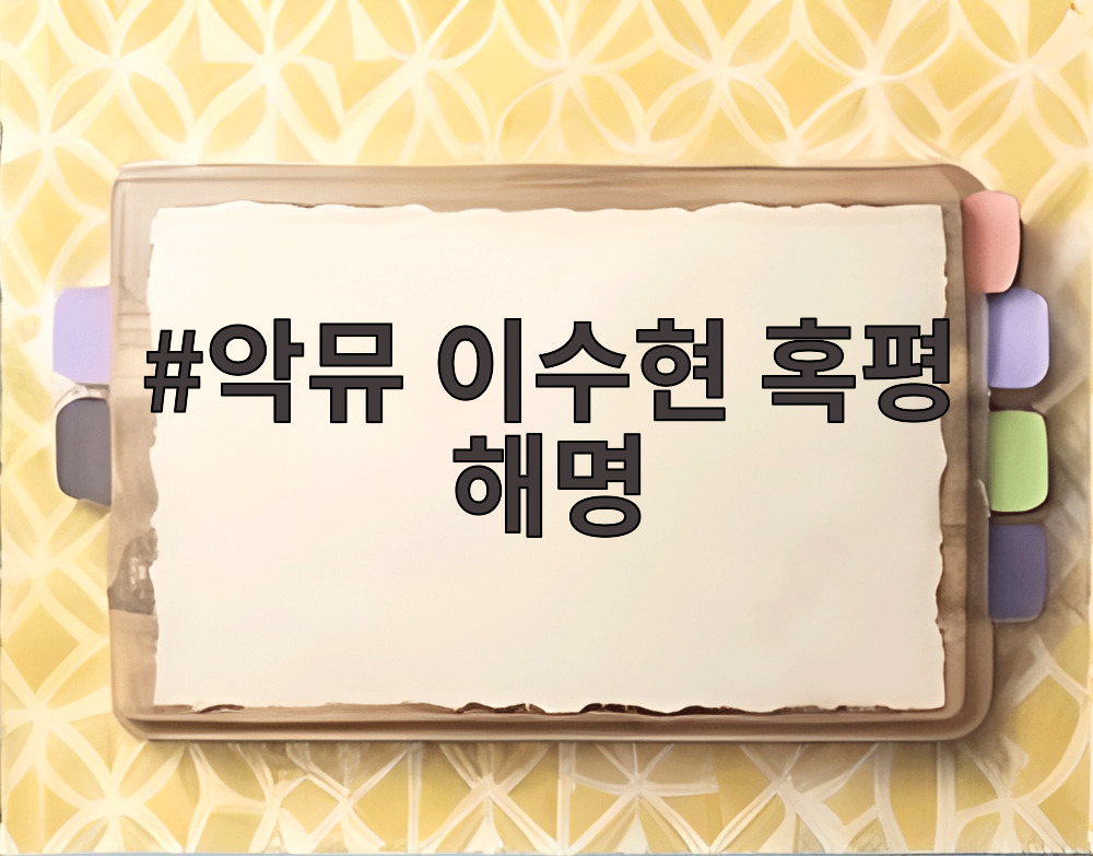 악뮤 이수현 혹평 해명