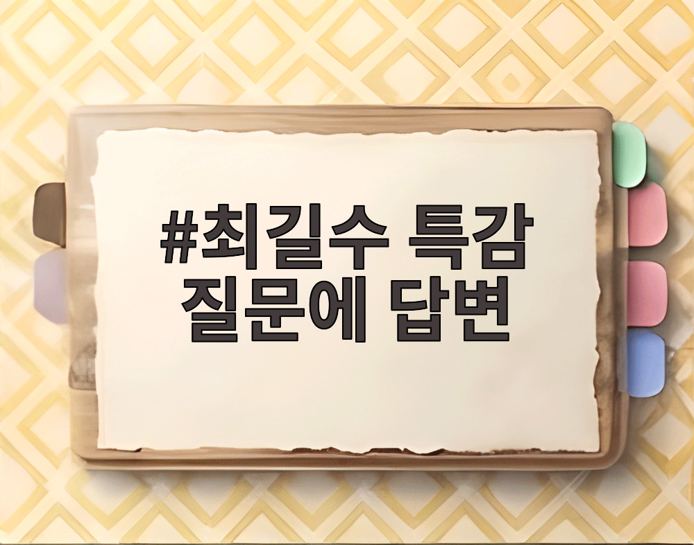 최길수 특감 질문에 답변
