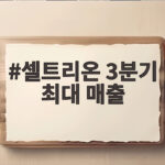 셀트리온 3분기 최대 매출 확정 실적이 알려준 성장 비결 셀트리온 3분기 최대 매출